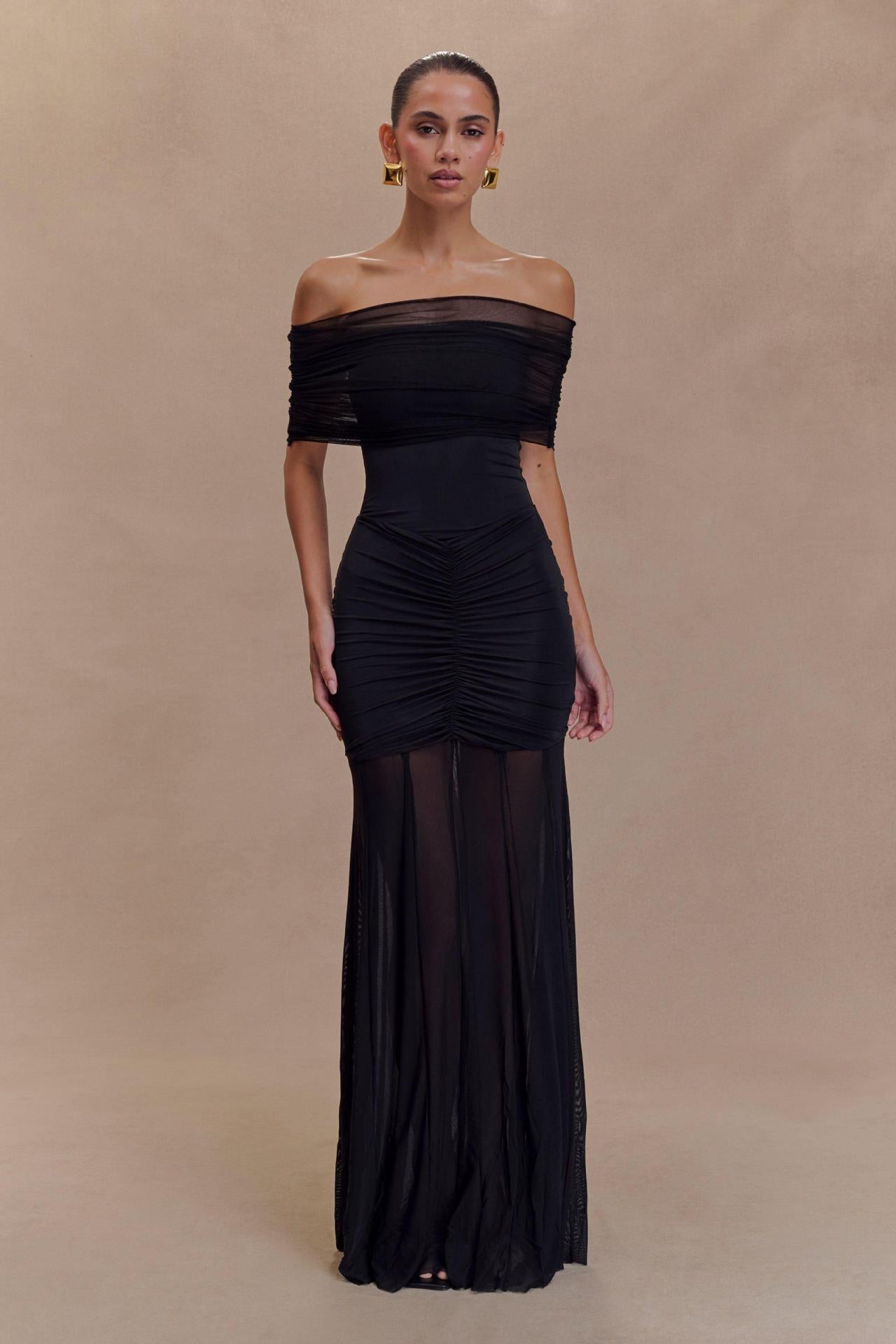 Mesh-Stitch French Dress