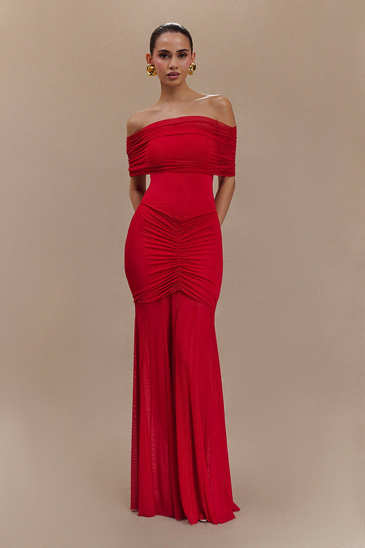 Mesh-Stitch French Dress