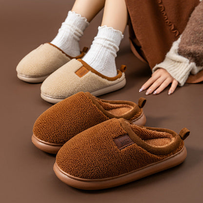 Simple Plush Cotton Slippers