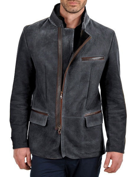 New Men's European And American Fashion Vintage Jacket Stitching Top