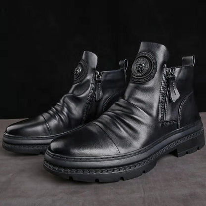 Men'S Korean-Style Zipper Casual Shoes