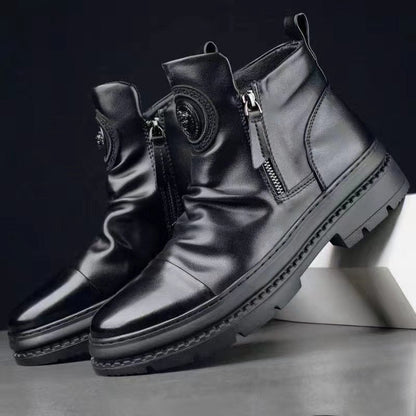 Men'S Korean-Style Zipper Casual Shoes