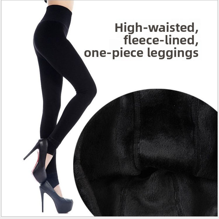 Fleece-Lined One-Piece Pants Thickened Leggings