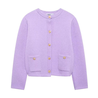 Gold Buckle Knit Coat