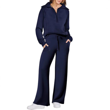 Sweat Wide Leg Pants Two-Piece Set