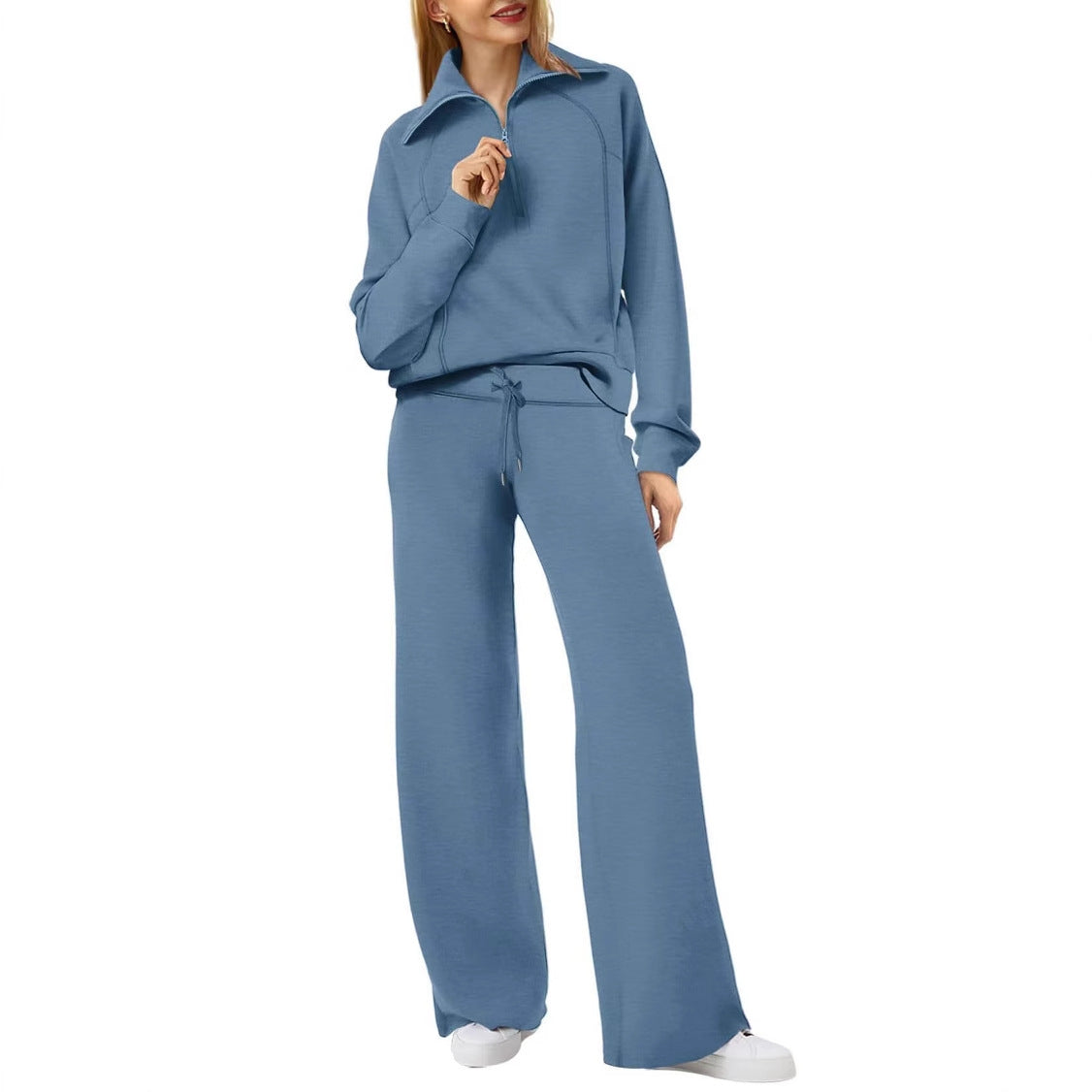 Sweat Wide Leg Pants Two-Piece Set