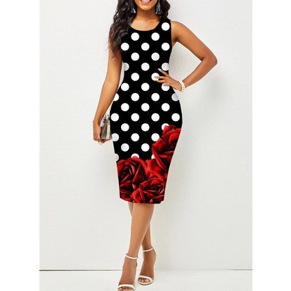 Sleeveless Printed Hip Dress