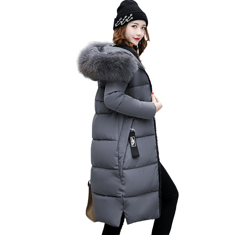 Long Fur Collar Cotton-Padded Jacket