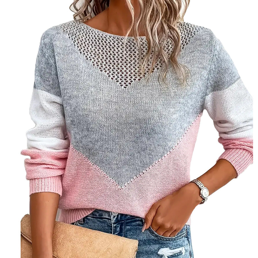 Contrast Crewneck Sweater