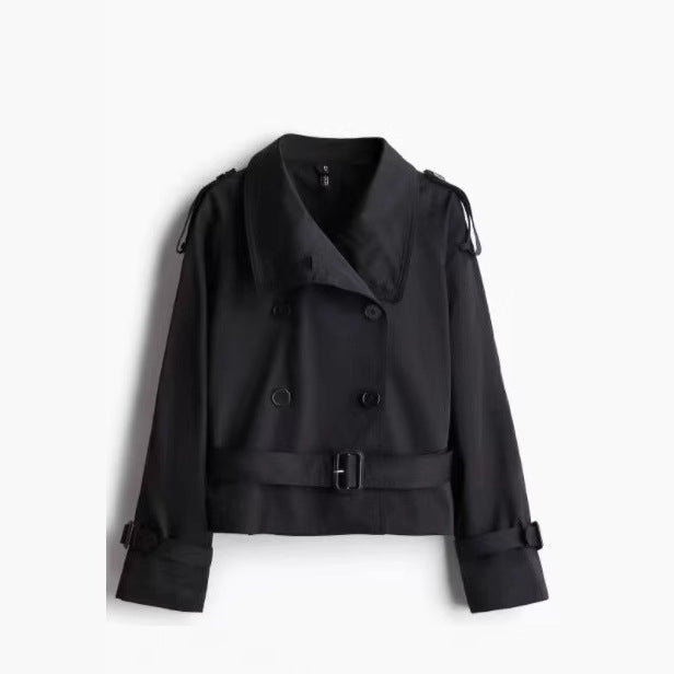 Double-breasted trench coat short coat
