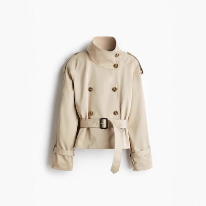Double-breasted trench coat short coat
