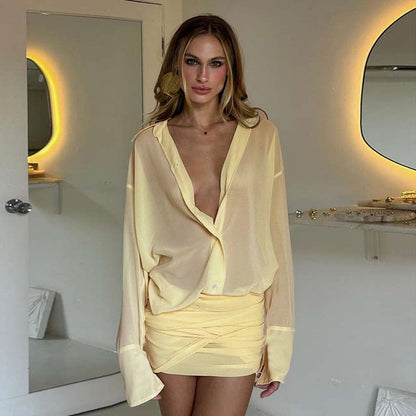 dress shirt skirt