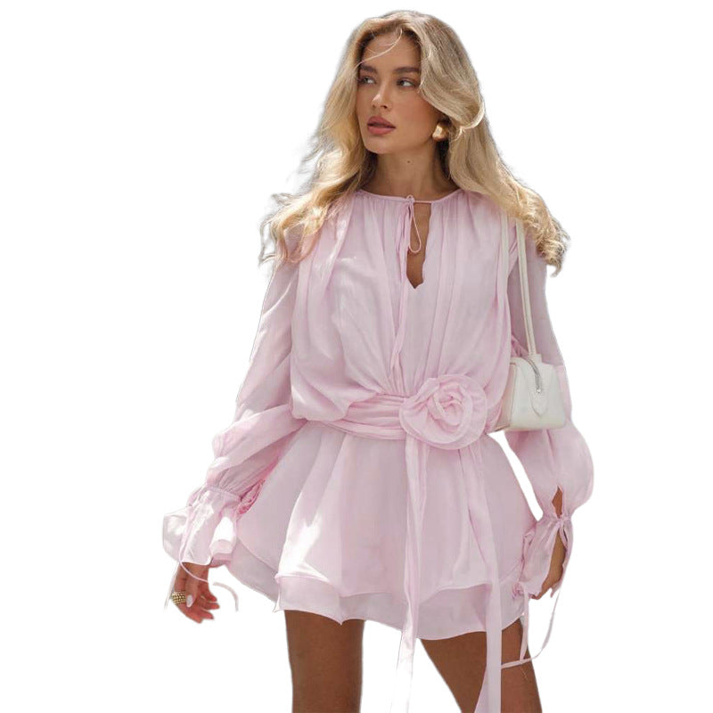 Horn sleeve hip dress