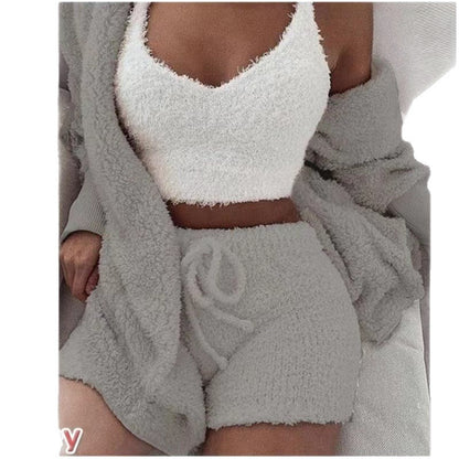 Plush Home Clothes Casual 3-Piece Set