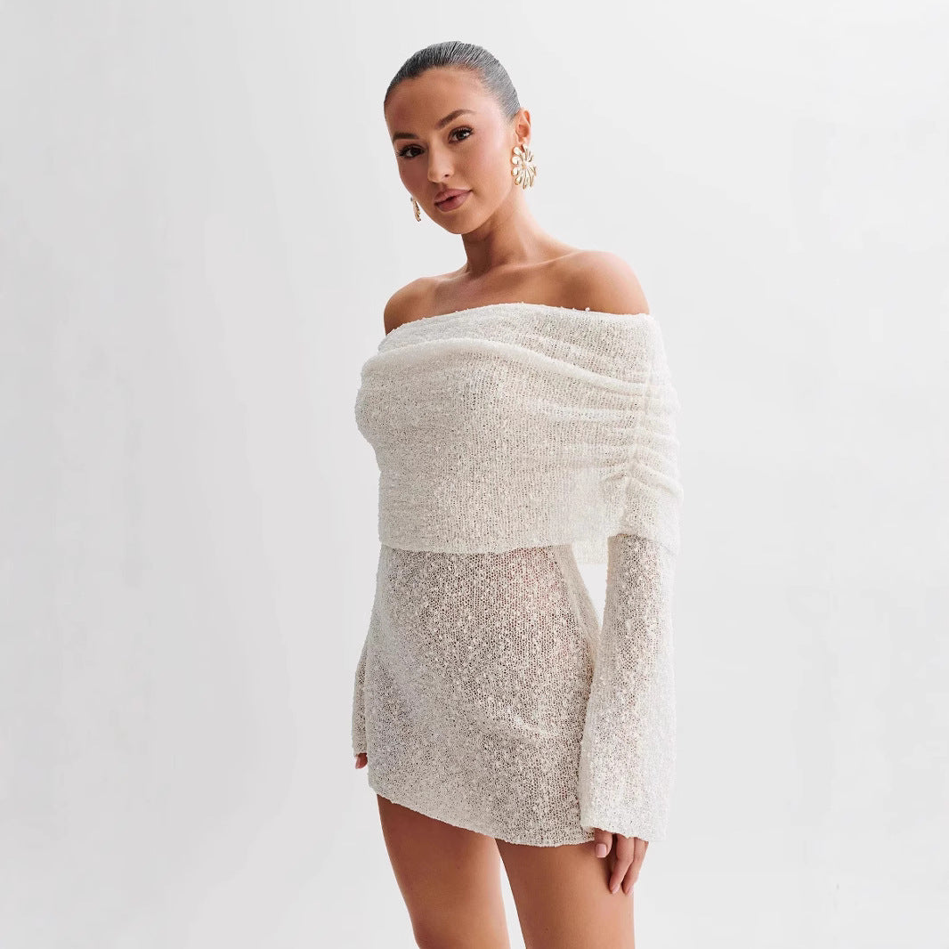 Knitted off-shoulder dress
