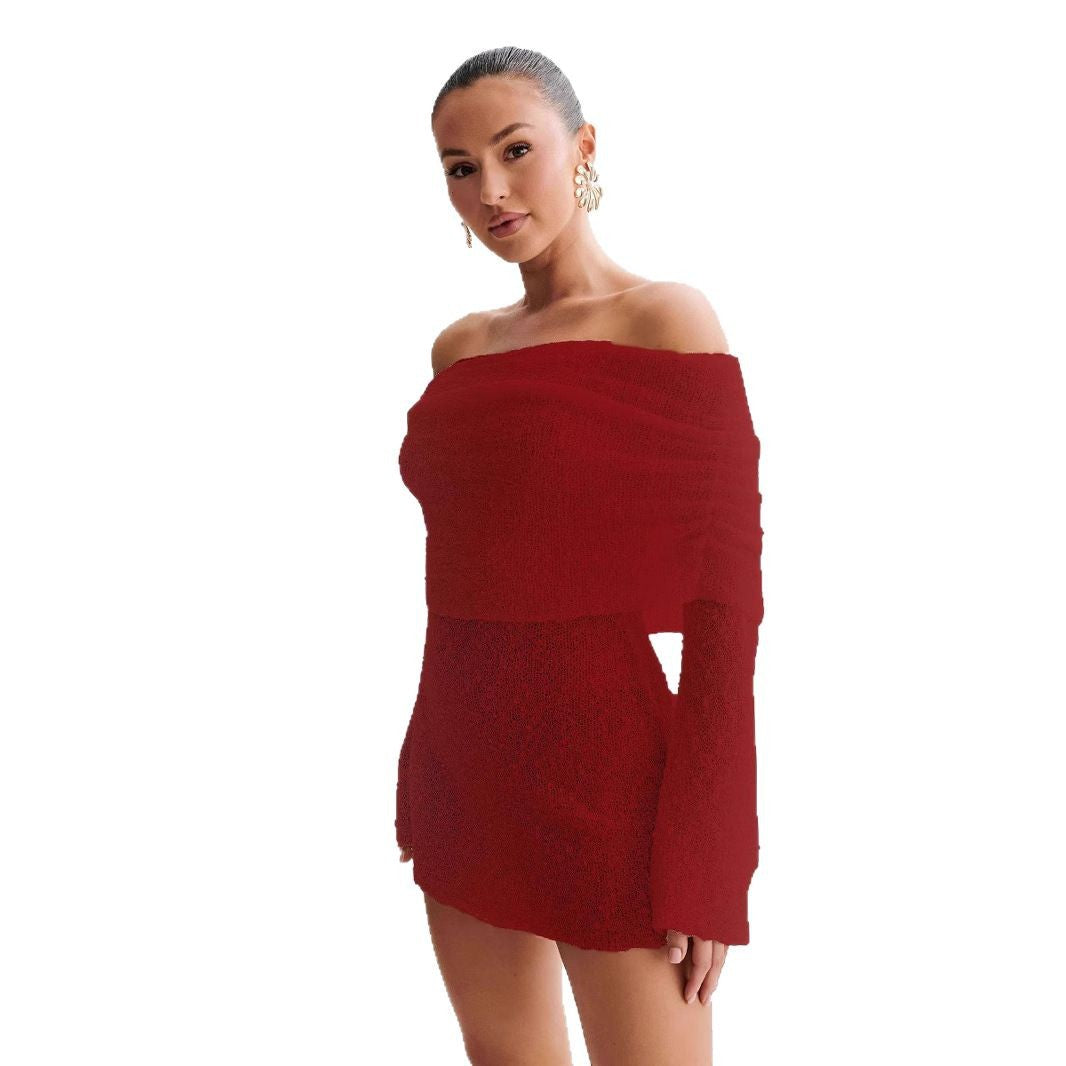Knitted off-shoulder dress