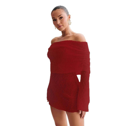 Knitted off-shoulder dress