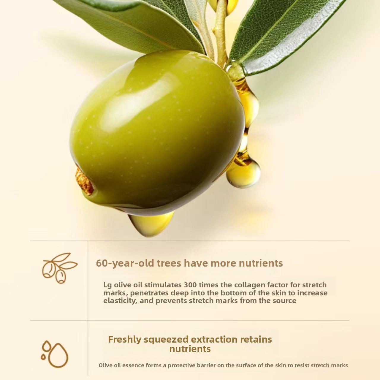 Olive essential abdominal lines prevention oil