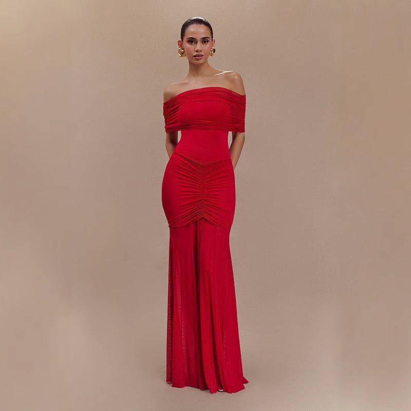 Mesh-Stitch French Dress