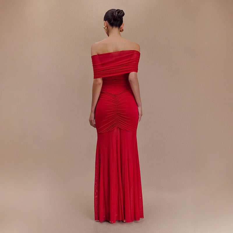 Mesh-Stitch French Dress