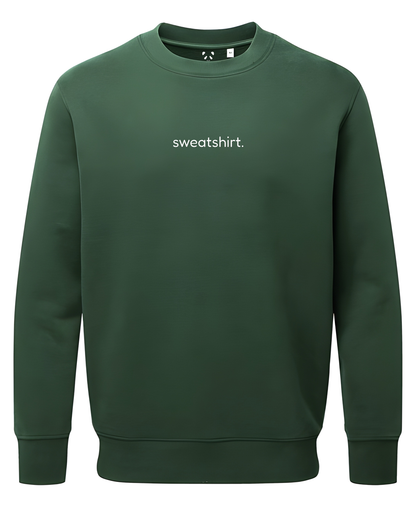 simple. sweatshirt. snug. forest-green.