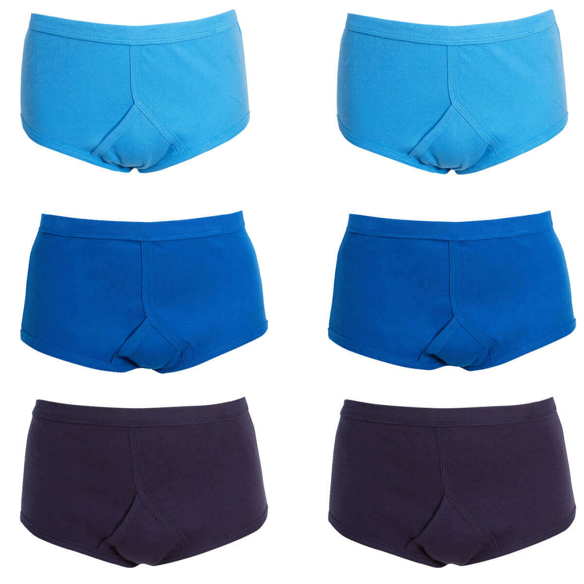 Pack of 6 Men's Cotton Y Front Briefs Comfortable Breathable Underwear with Soft Stretch Waistband Hypoallergenic Durable by Sock Stack