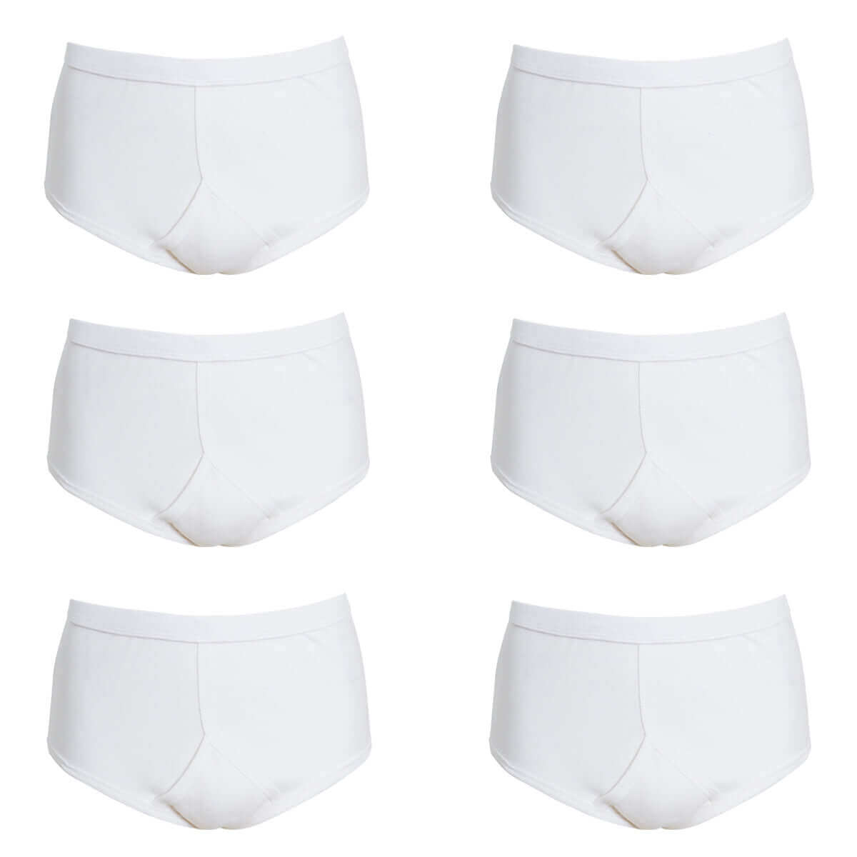 Pack of 6 Men's Cotton Y Front Briefs Comfortable Breathable Underwear with Soft Stretch Waistband Hypoallergenic Durable by Sock Stack