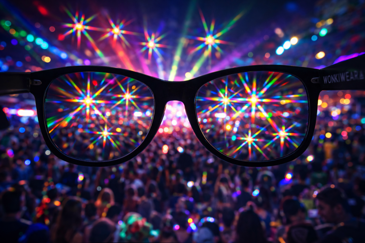 Starburst Diffraction Glasses – Rainbow Rave Festival Light Explosion Glasses (White Frame)