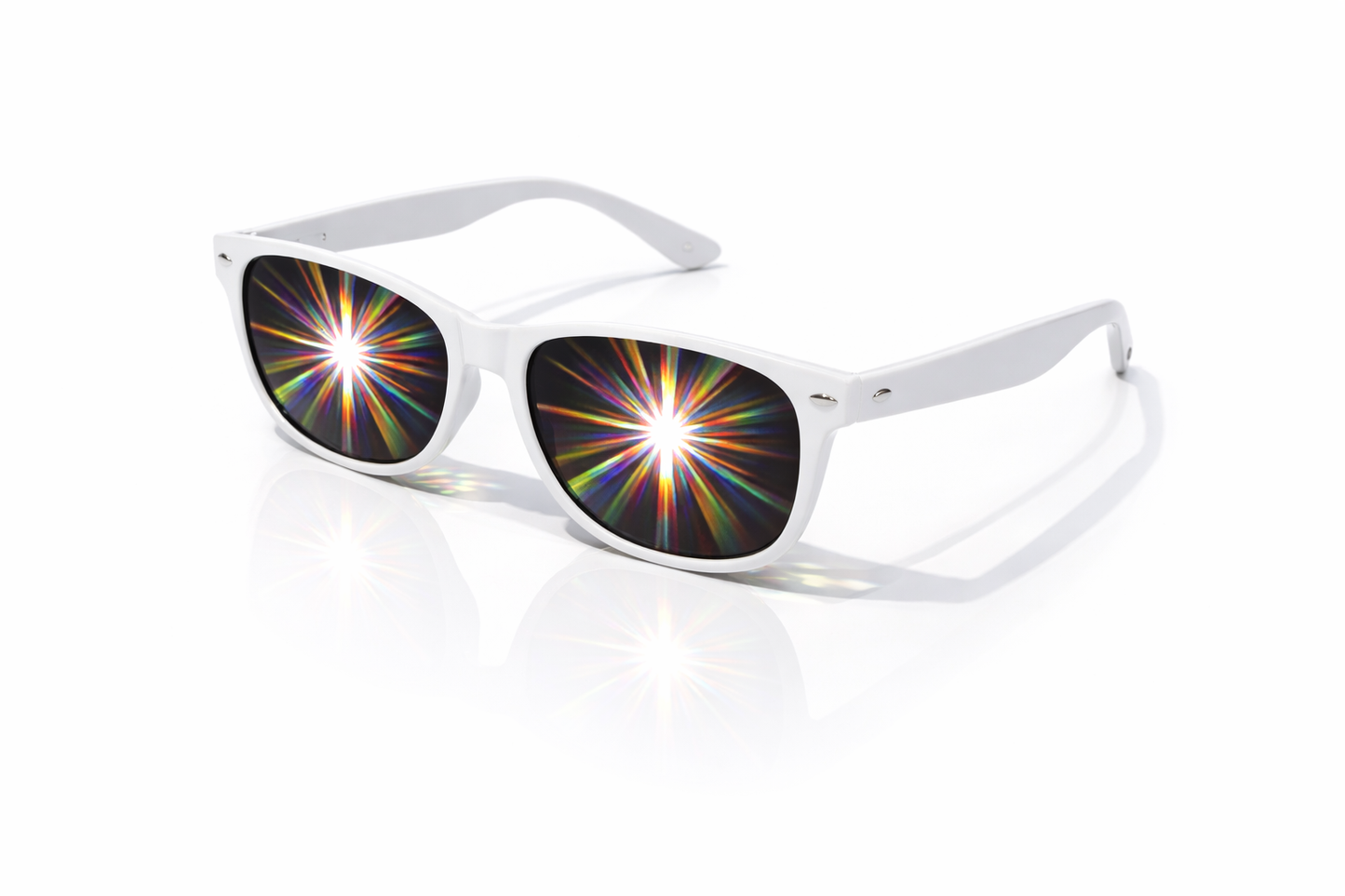 Starburst Diffraction Glasses – Rainbow Rave Festival Light Explosion Glasses (Black Frame)