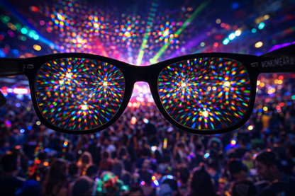 Supernova Diffraction Glasses – Ultra Intense Trippy Rave Festival Glasses (Black Frame)