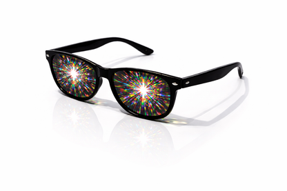 Supernova Diffraction Glasses – Ultra Intense Trippy Rave Festival Glasses (Black Frame)