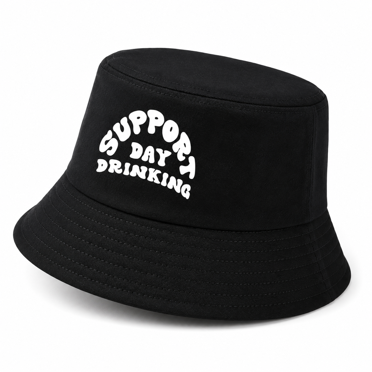 Support Day Drinking Bucket Hat – Black Festival Party Hat