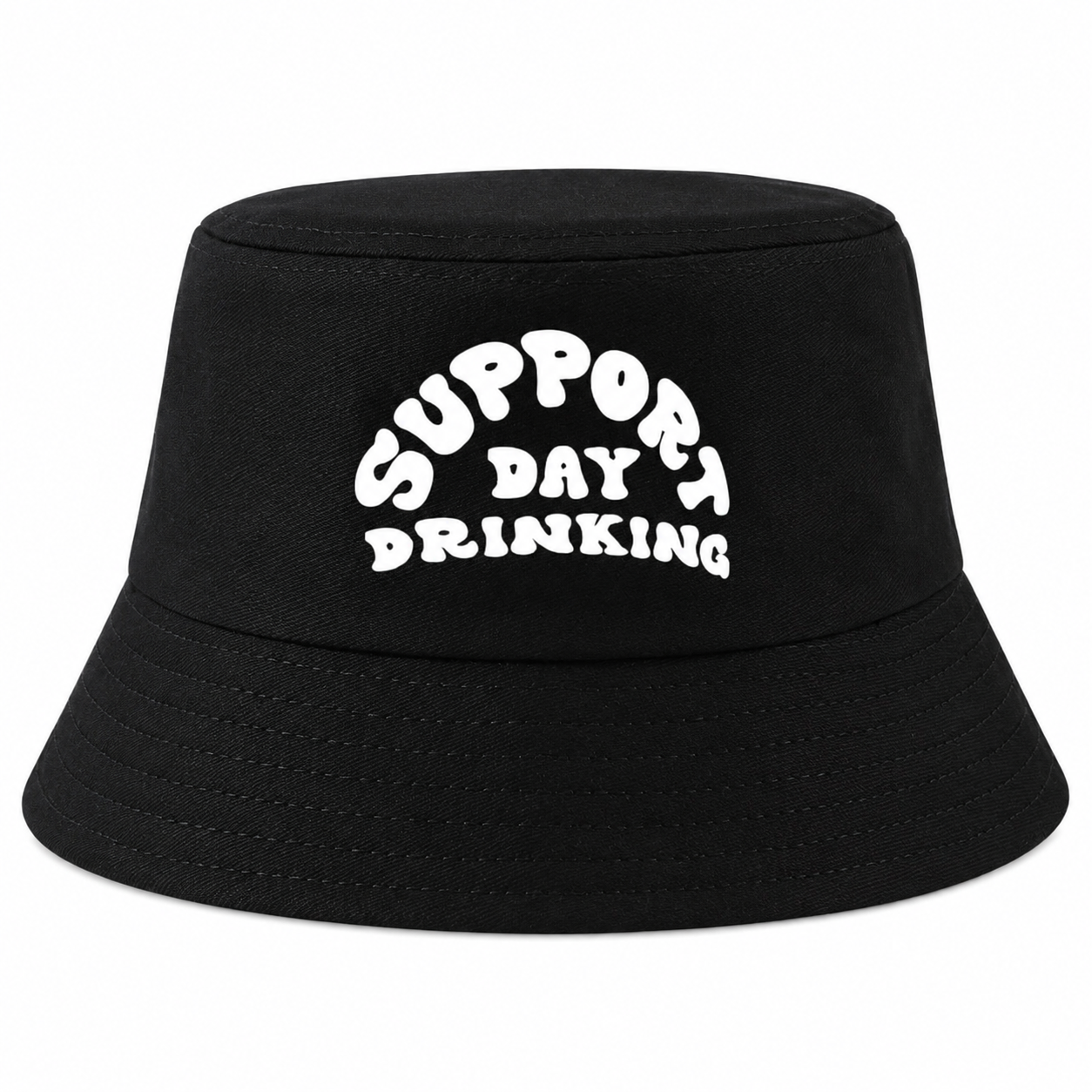 Support Day Drinking Bucket Hat – Black Festival Party Hat