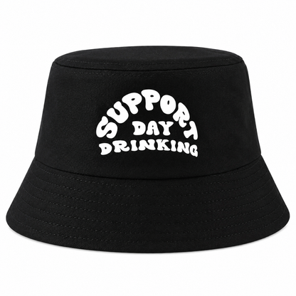 Support Day Drinking Bucket Hat – Black Festival Party Hat
