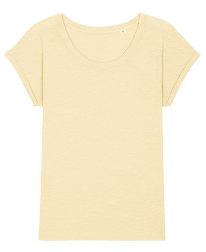 Organic Slub Rolled Sleeve T-shirt Womens