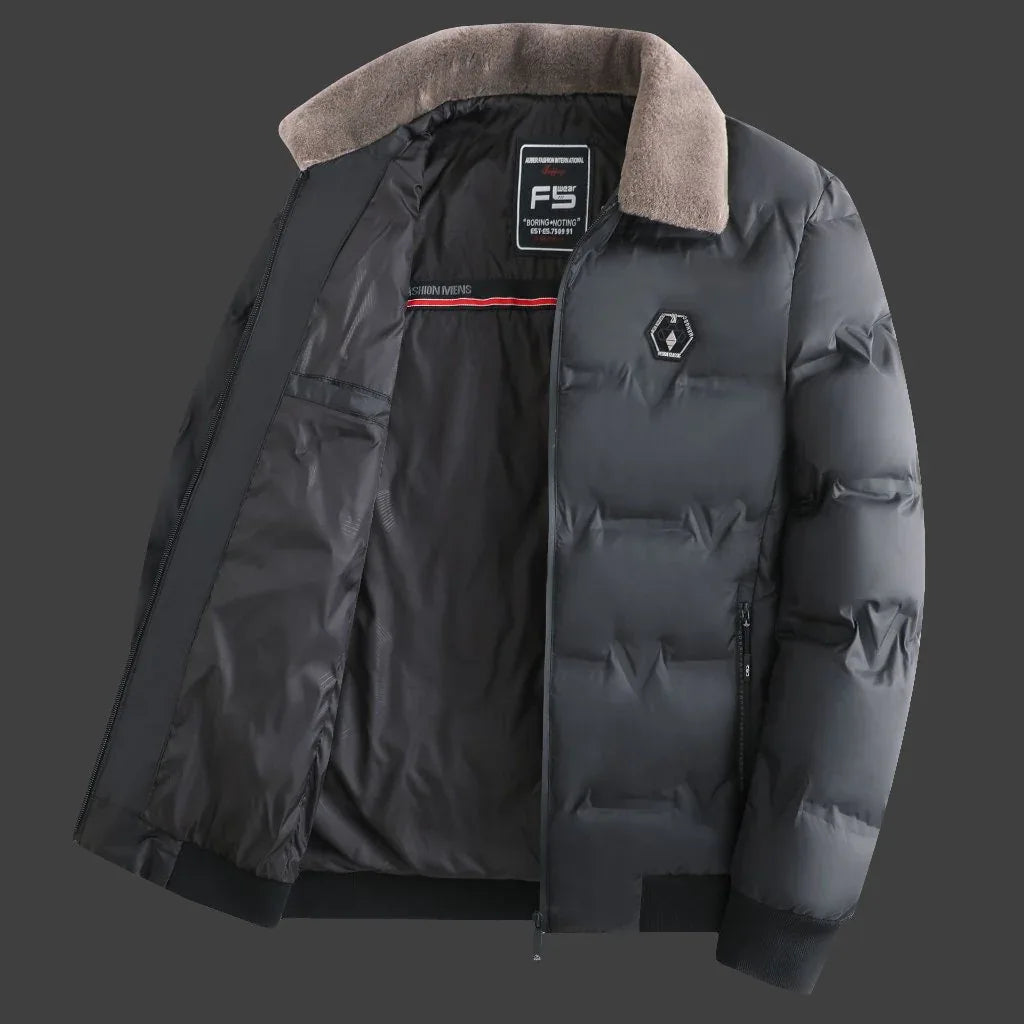 Thick Winter Jacket Men - Warm Solid Color Down Coat for Youth, Available in 3 Stylish Colors