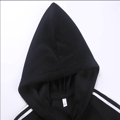Trendy Stripe Hooded Sweater Jacket