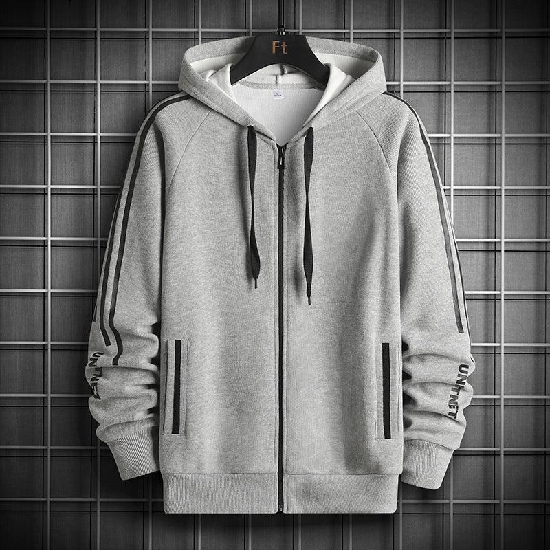 Trendy Stripe Hooded Sweater Jacket