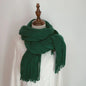 Thickened Warm Scarf For Couples - Versatile Acrylic Knit With Tassels, 40 x 200cm, Winter Styles