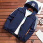 Stripe Hooded Rain Windbreaker Jacket