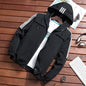 Stripe Hooded Rain Windbreaker Jacket
