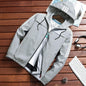 Stripe Hooded Rain Windbreaker Jacket