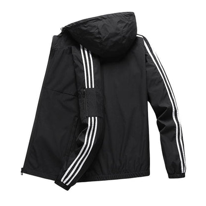 Trendy Casual Hooded Windbreaker Rainproof Sport Jacket