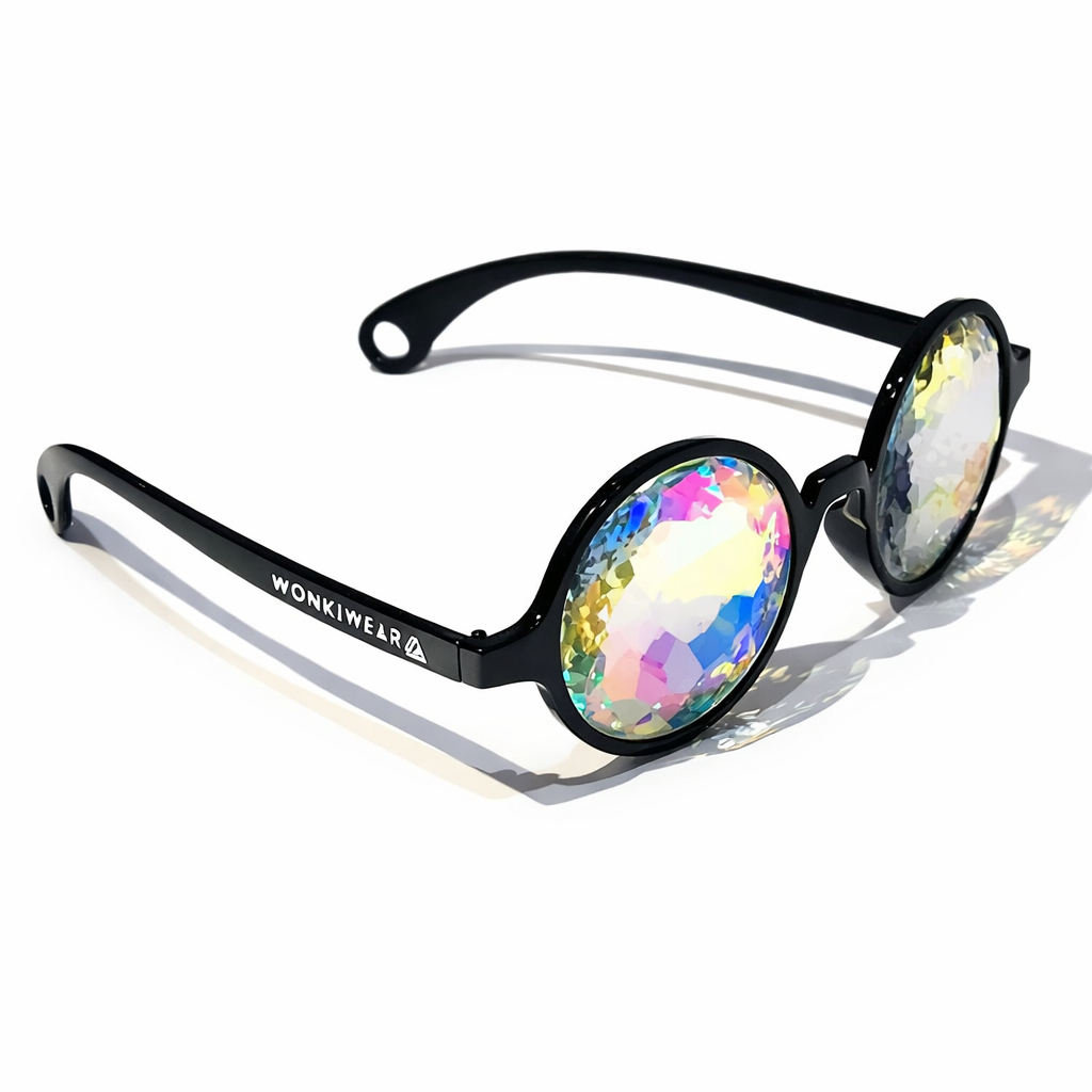 Kaleidoscope Glasses – Trippy Rave & Festival Glasses with Whirlpool Lenses (Clear)