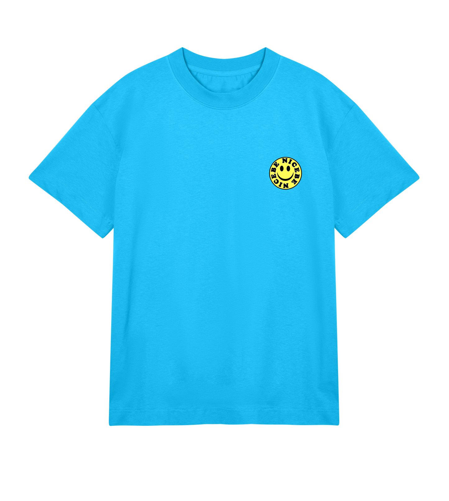 'Be Nice'' - Mens Boxy Tee (Yellow Smiley)