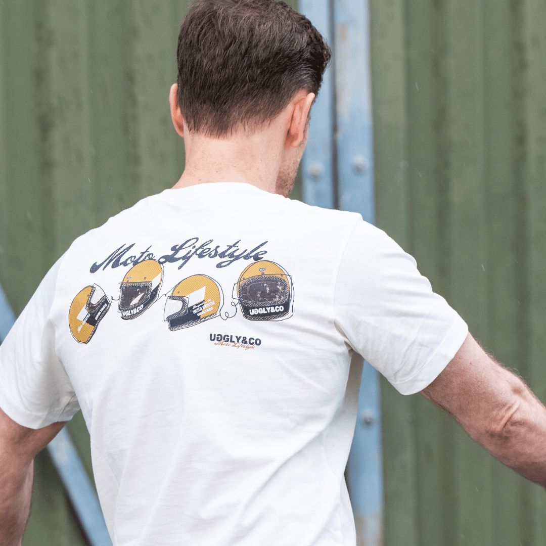 White U&C Helmet Tee