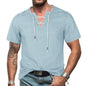 Unique Short Sleeve Men Denim Lace T-Shirt