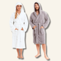 Unisex Bamboo Hooded Dressing Gown Super Soft Towelling Bath Robe for Men & Women by Sock Stack