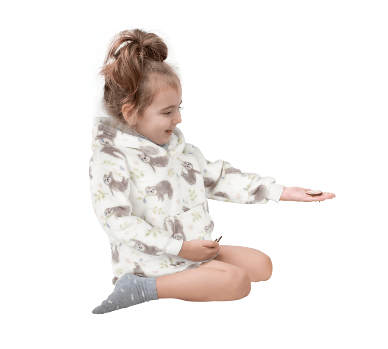 Unisex Safari and Sloth Hoodie Blanket for Infants 0-2 Years Ultra Soft Cozy Wearable Blanket with Spacious Pocket for Boys and Girls by Daisy Dreamer