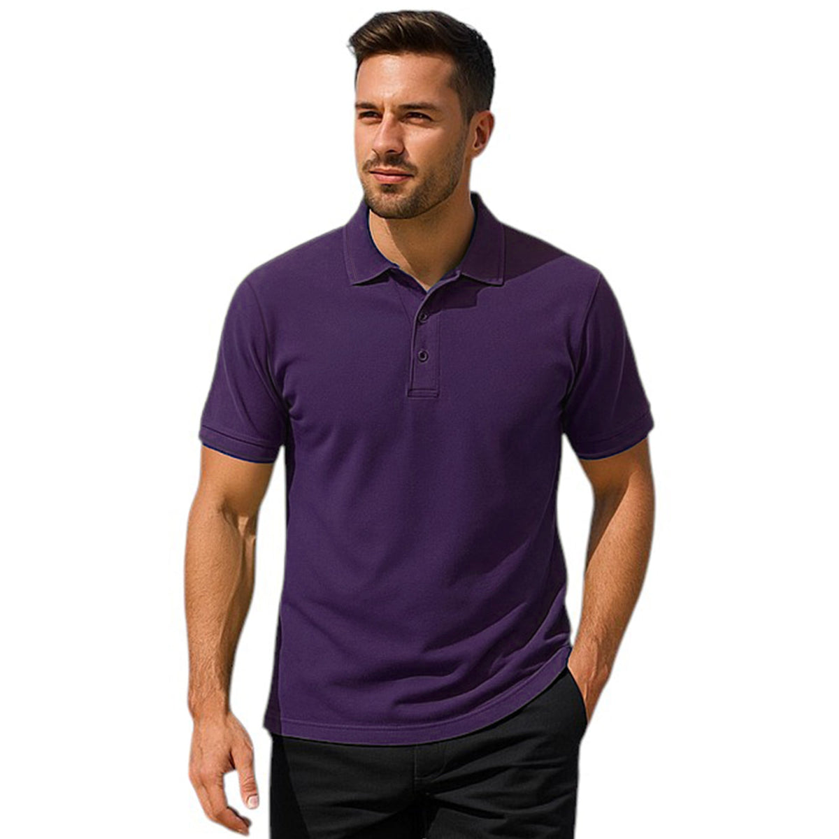 Men’s Premium Comfort Fit Polo Shirt – Short Sleeve Plain Smart Casual Top